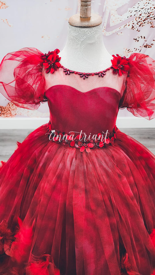 Scarlet Plume Symphony Gown