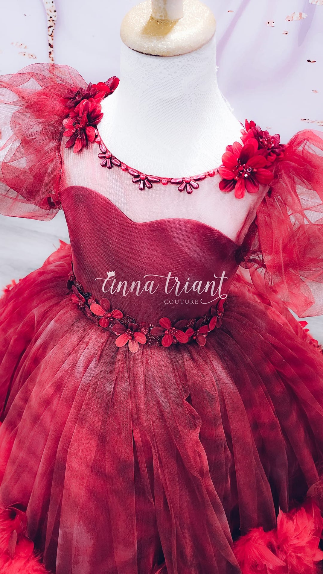 Scarlet Plume Symphony Gown