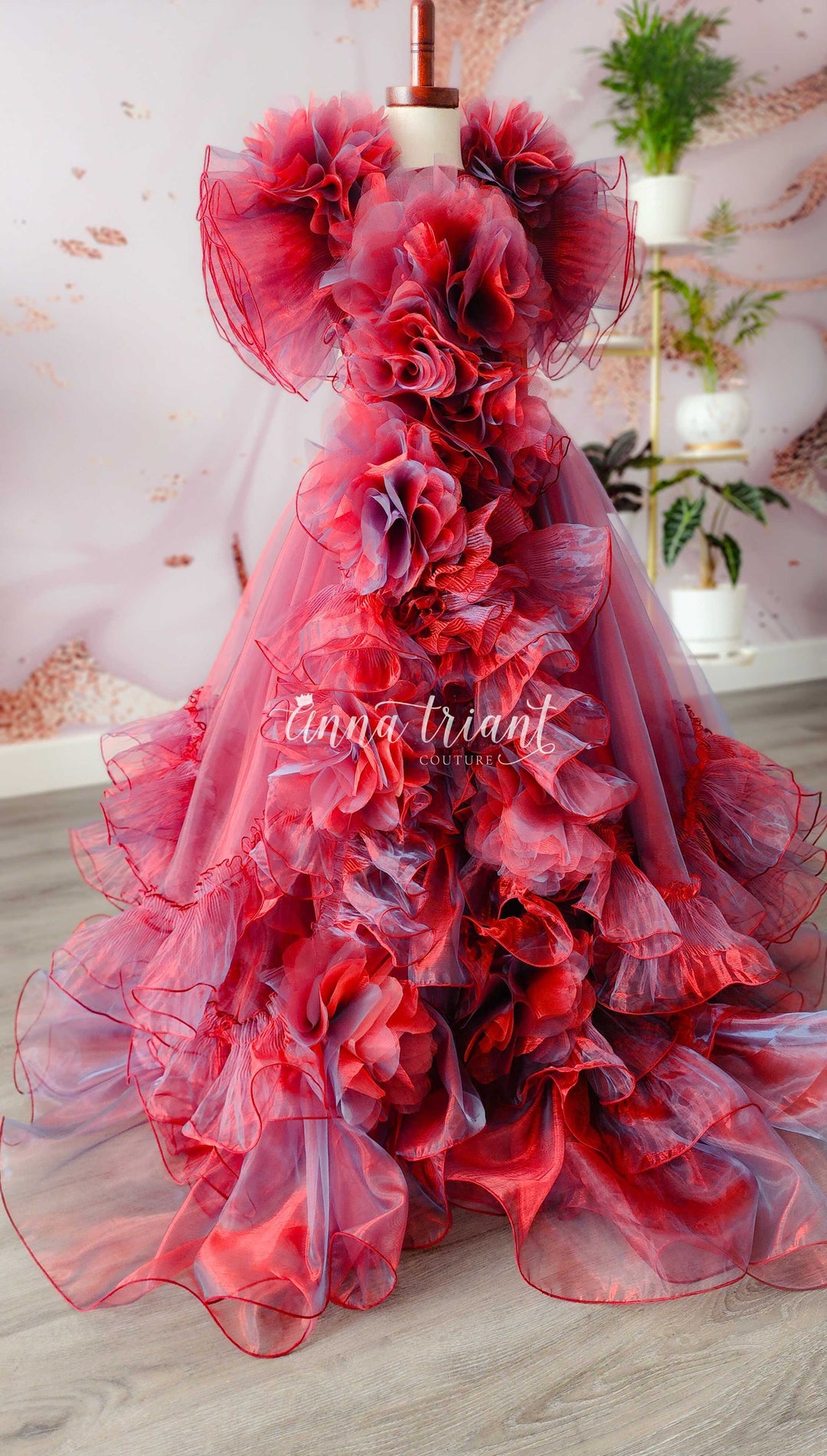 Siren Gown in Intense Red