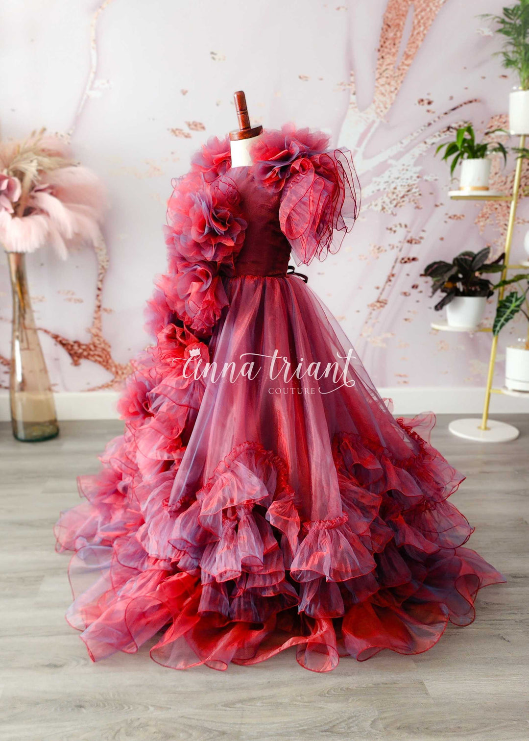 Siren Gown in Intense Red