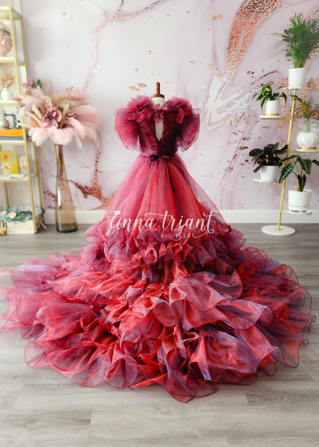 Siren Gown in Intense Red