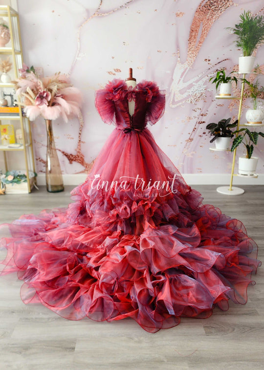 Siren Gown in Intense Red