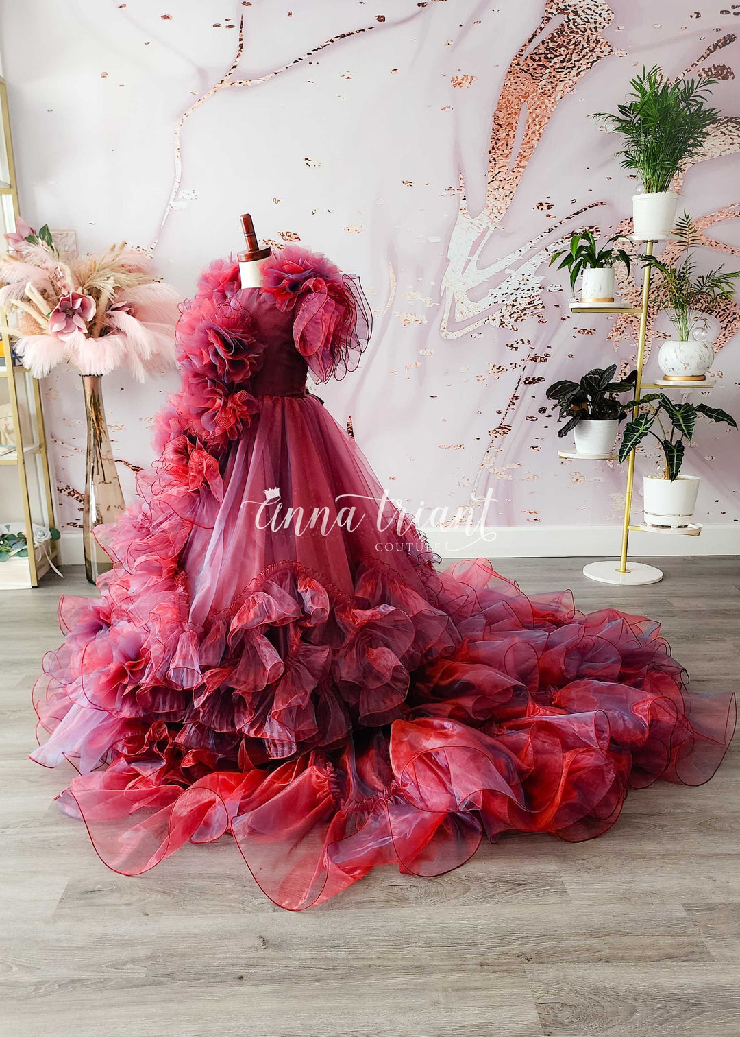 Siren Gown in Intense Red