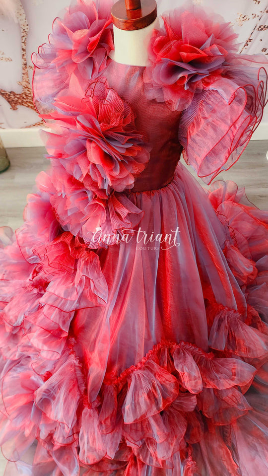 Siren Gown in Intense Red