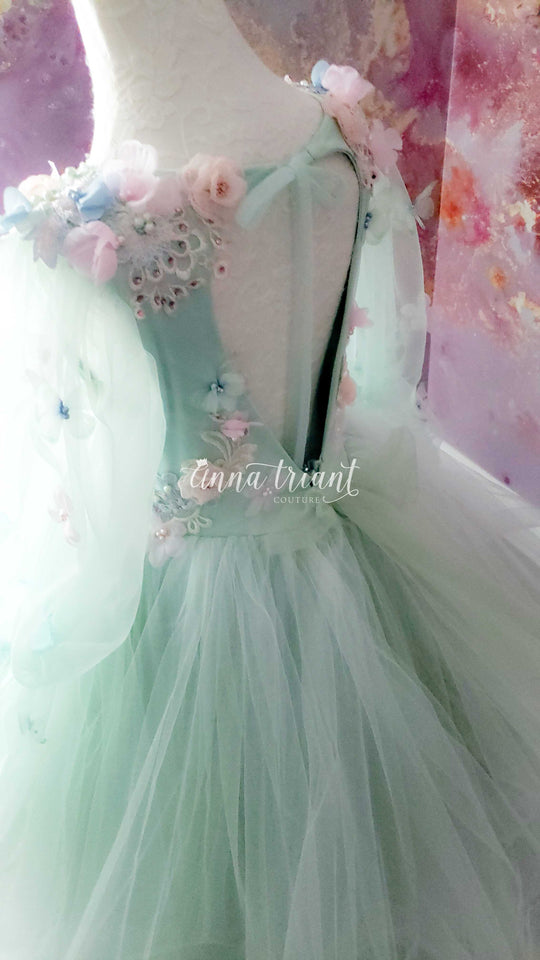 Serenity Gown in Mint and Blue