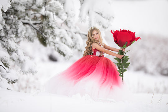 Amaryllis Gown in Red Ombre