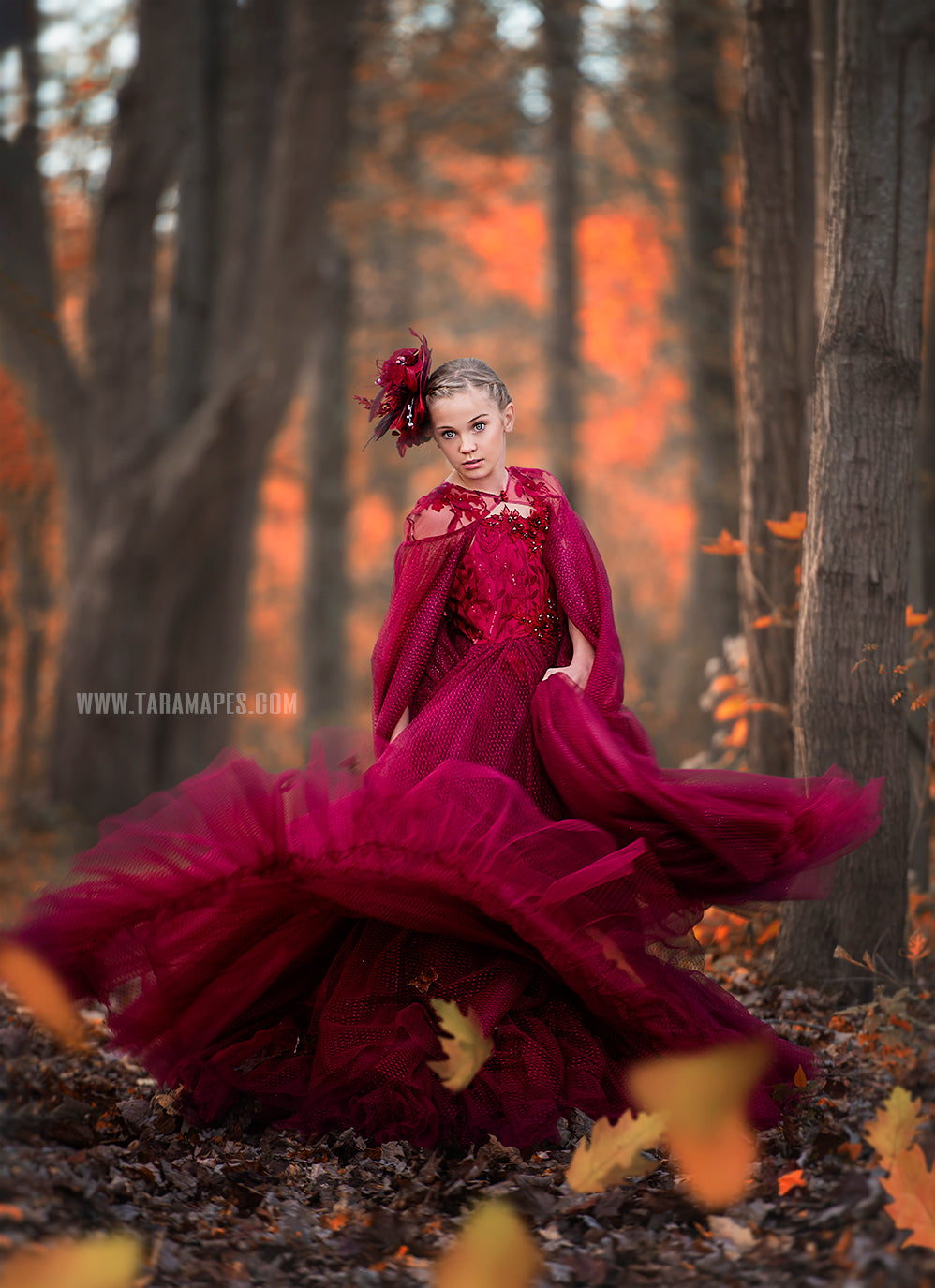 Crimson Poise Gown