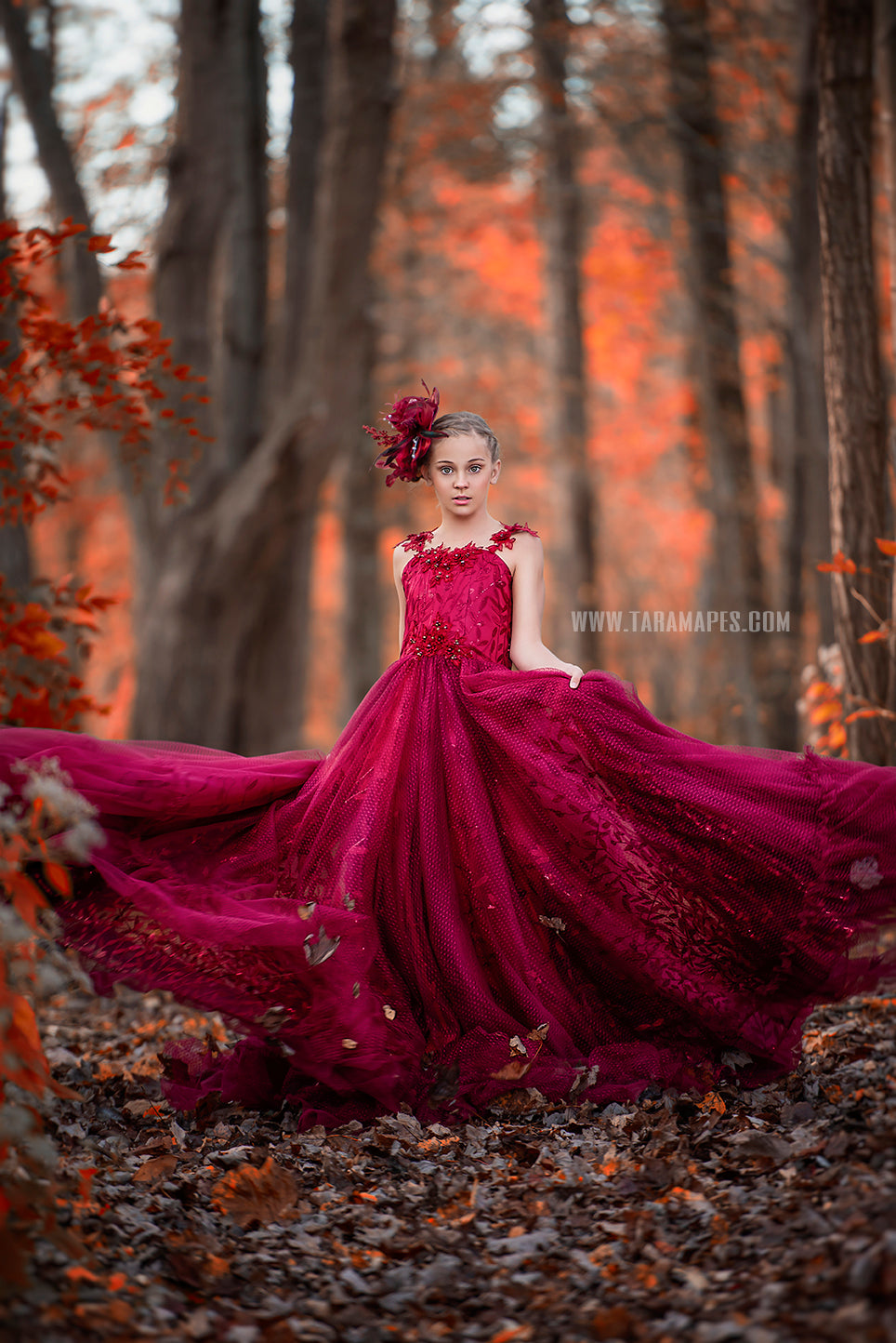 Crimson Poise Gown