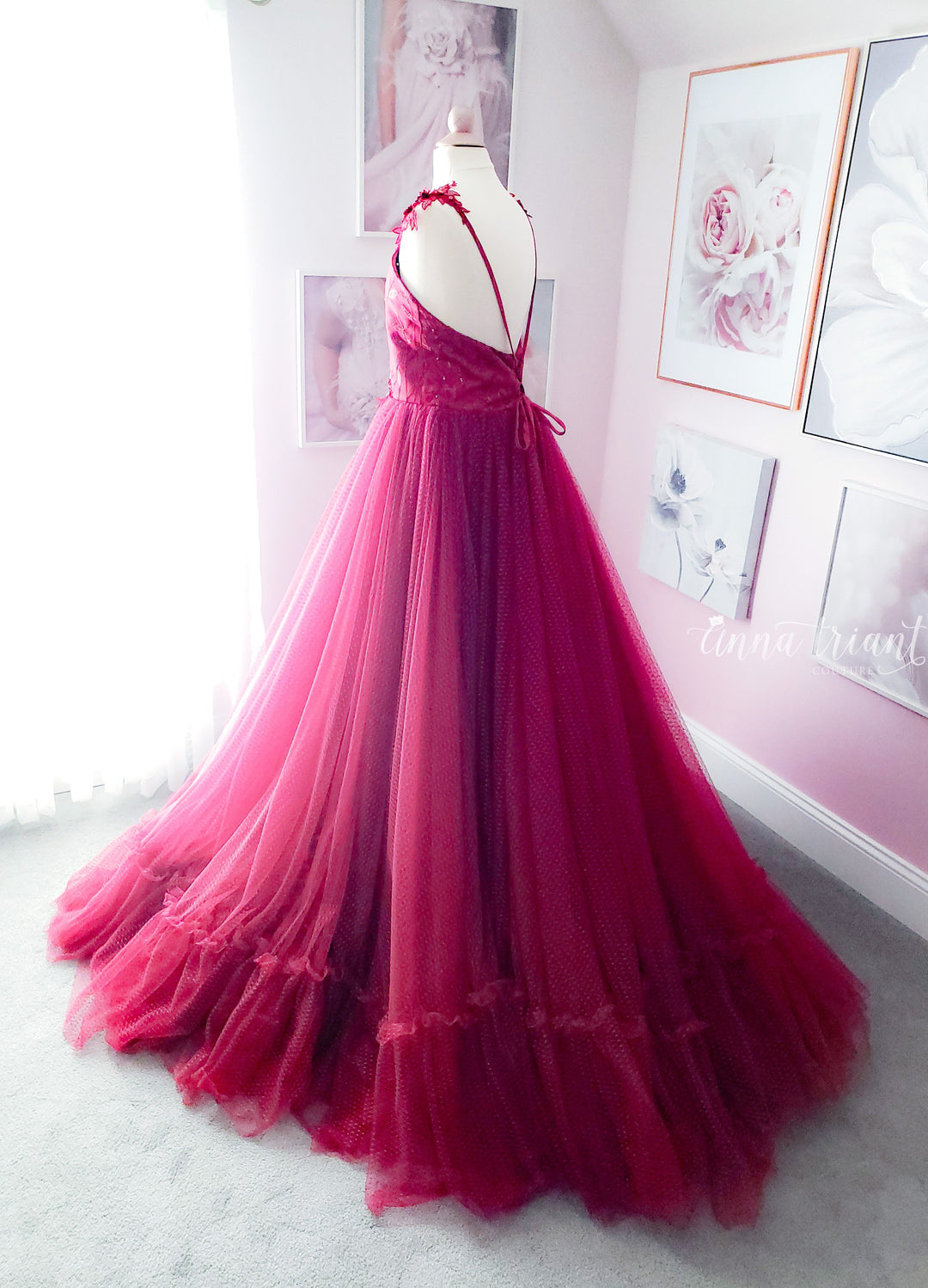Crimson Poise Gown