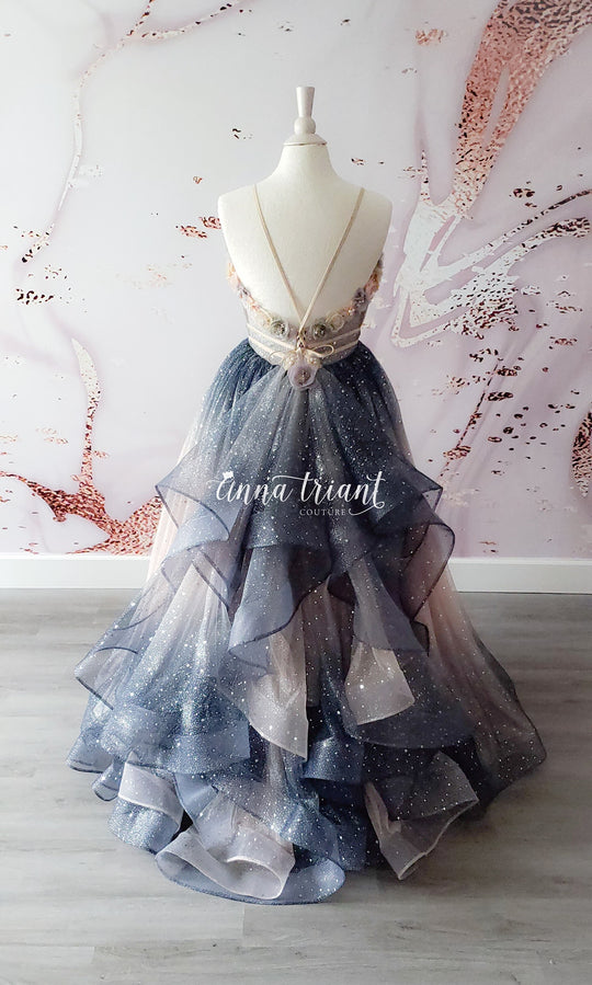 Dazzling Ombre Gown in Champagne and Gray