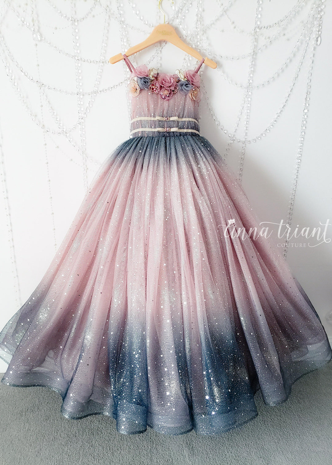 Dazzling Ombre Gown in Dusty Pink and Gray