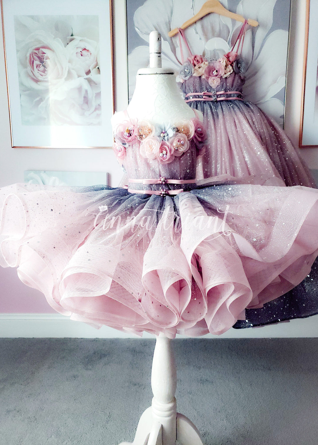 Dazzling Ombre Dress in Champagne and Gray