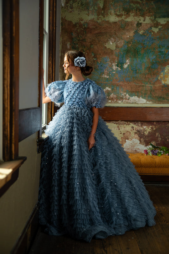 Feathered Grace Gown