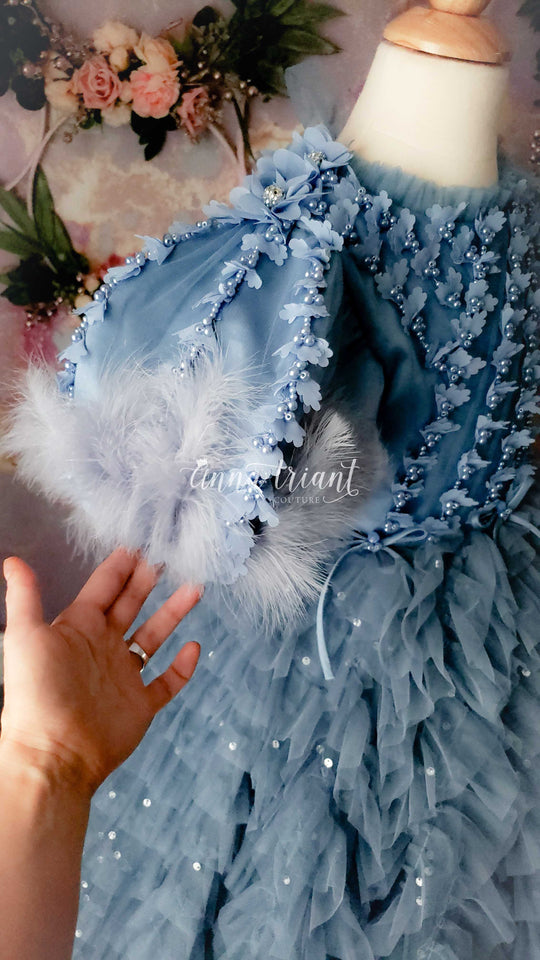 Feathered Grace Gown