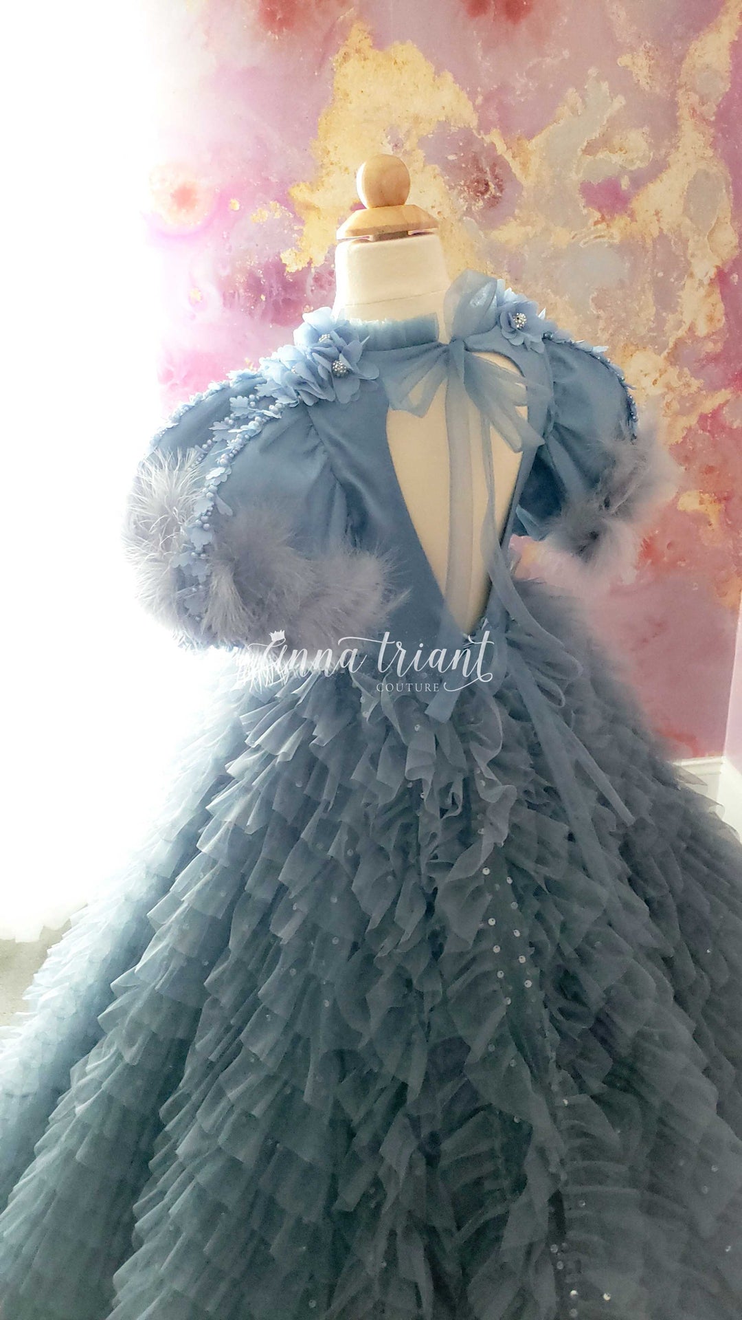Feathered Grace Gown
