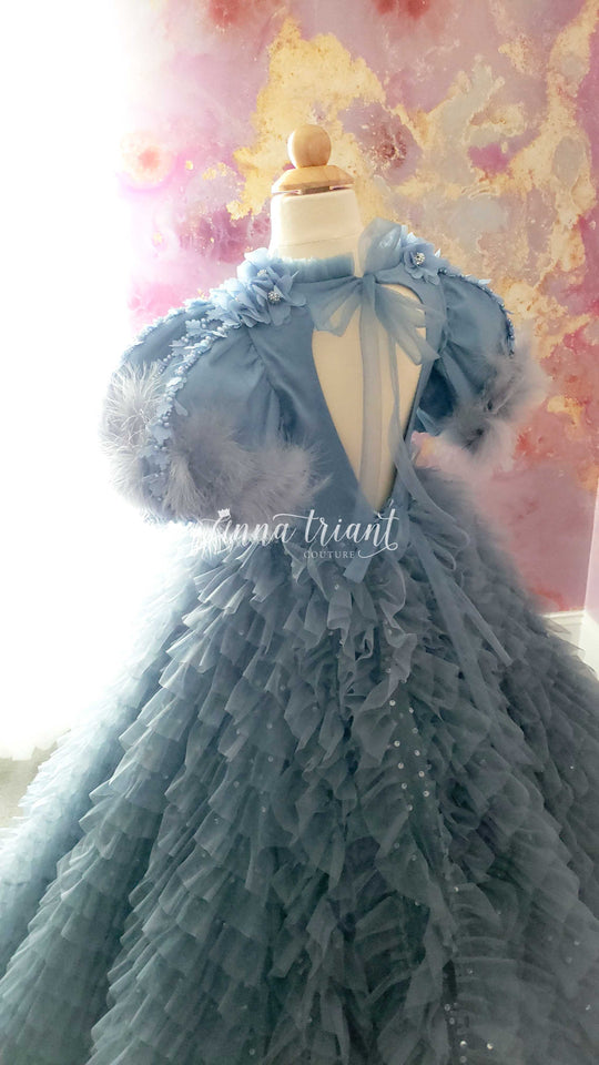 Feathered Grace Gown