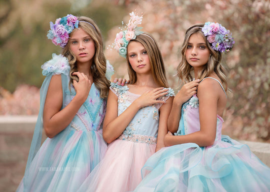Minty Peach Ombre Gown