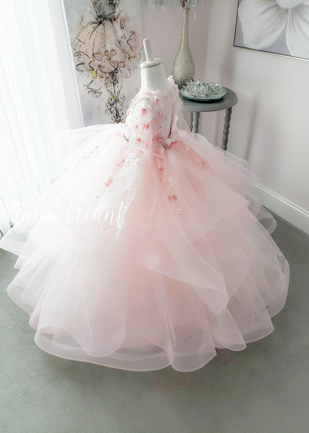 Silver Strand Gown in Light Pink